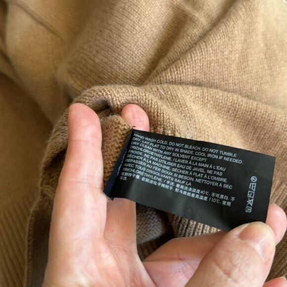 Theory Button Up Cashmere Camel Beige Canvas Pullover S - Picture 8 of 8
